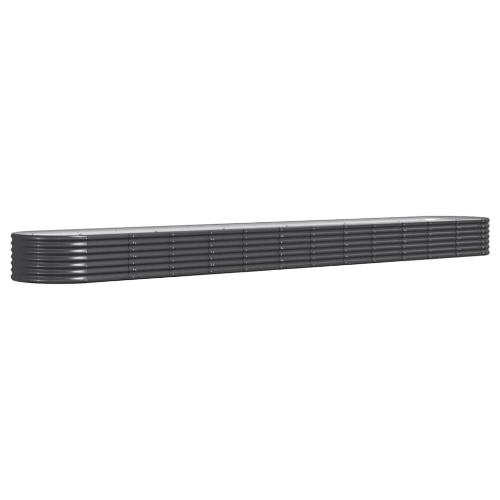 Vidaxl (, 512 X 80 X 36 Cm) Garden Planter Patio Flower Pot Raised Garden Bed Powder-Coated Steel Anthracite