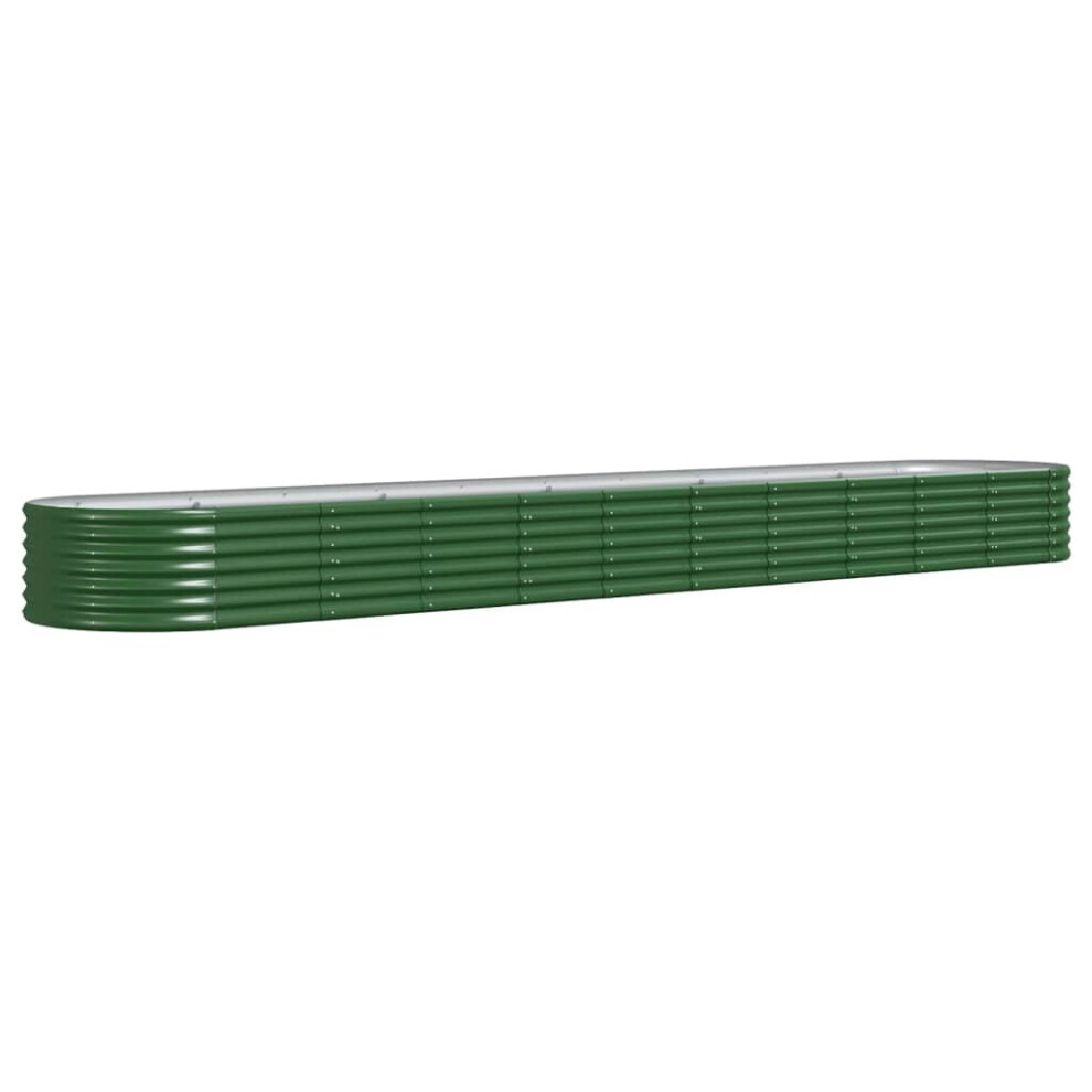 Vidaxl (Green, 440 X 80 X 36 Cm) Garden Planter Patio Flower Pot Raised Garden Bed Powder-Coated Steel