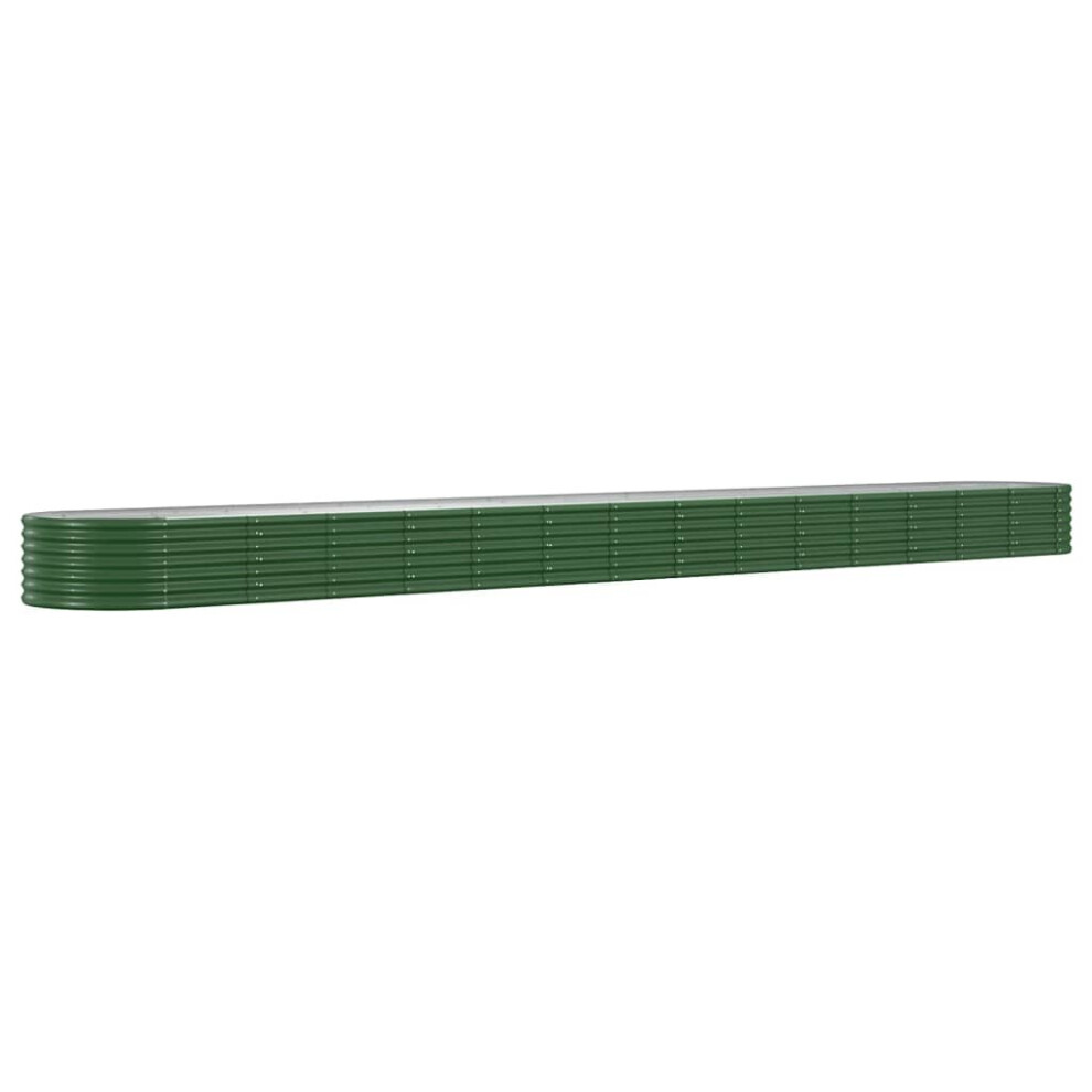 Vidaxl (, 620 X 80 X 36 Cm) Garden Planter Patio Flower Pot Raised Garden Bed Powder-Coated Steel Green