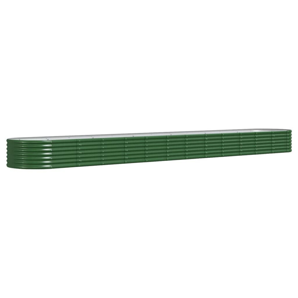Vidaxl (Green, 512 X 80 X 36 Cm) Garden Planter Patio Flower Pot Raised Garden Bed Powder-Coated Steel