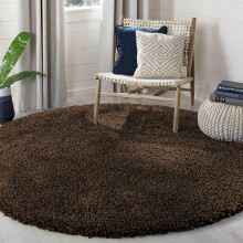 (Coffee) Thick Shaggy Round Rugs Large Living Room Bedroom Carpet Fluffy Circle Rug