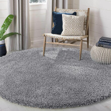 (Light Grey) Thick Shaggy Round Rugs Large Living Room Bedroom Carpet Fluffy Circle Rug