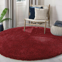 (Red) Thick Shaggy Round Rugs Large Living Room Bedroom Carpet Fluffy Circle Rug