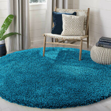 (Teal) Thick Shaggy Round Rugs Large Living Room Bedroom Carpet Fluffy Circle Rug