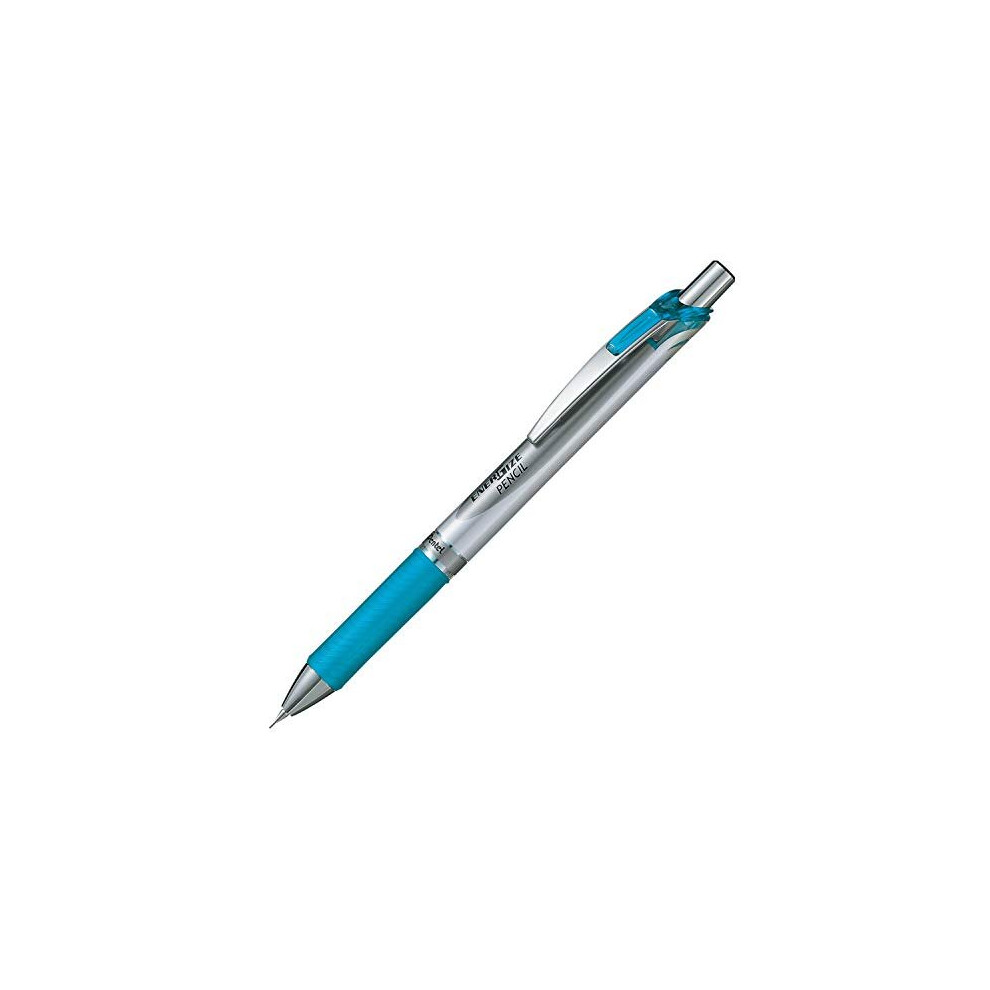 Pentel Mechanical Pencil, Energize, 0.5mm, Silver & Sky Blue (PL75-S)