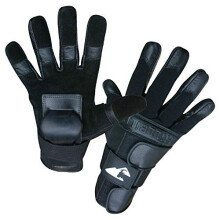 Gants de protection Hillbilly avec protège-poignet - Plein doigt (Noir, Grand)