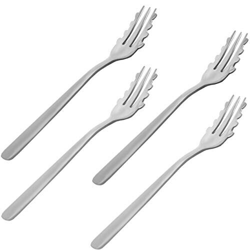 For-Ghetti Forks 4 Τεμάχια Σπαγγέτι με Λαβές Ανοξείδωτες, Διασκεδαστικά και Πλενόμενα, 7.75"