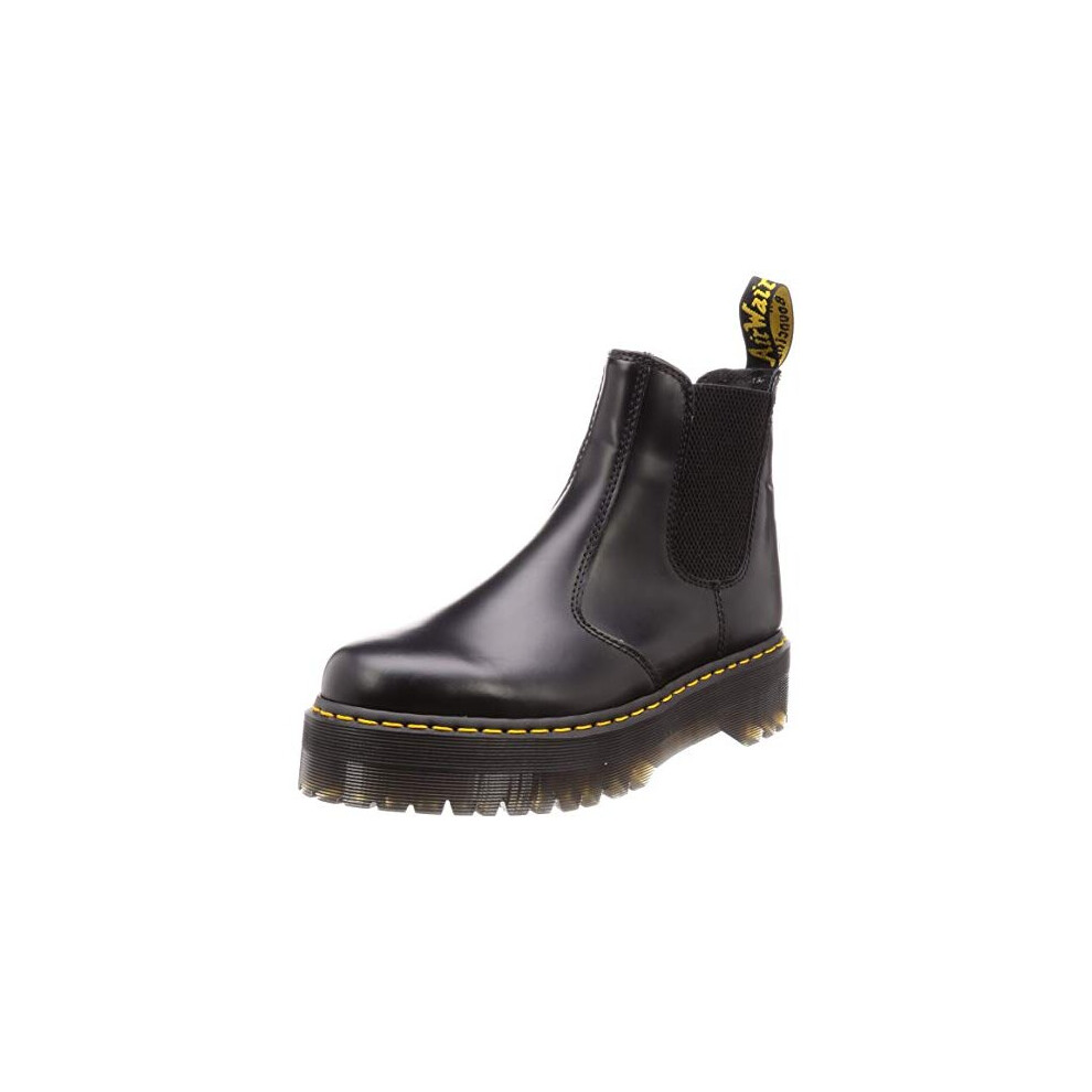 Dr. Martens 2976 Platform Chelsea Boot, Black Polished Smooth, 4 UK (Womens 6 M US/Mens 5 M US)