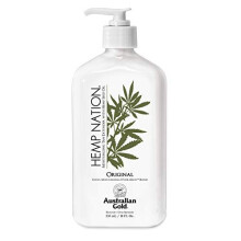 Lotion hydratante prolongatrice de bronzage Australian Gold Original Hemp Nation, huile de graines de chanvre, 18 fl oz