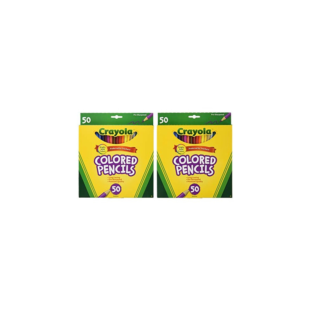 Crayola 50Ct Long Colored Pencils Pack Of 2 - Cyo684050 (68-4050) – Vibrant, Smooth-Glide Color For Art Projects