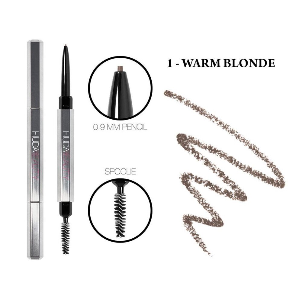 (1 - Warm Blonde) Huda Beauty #BOMBBROWS Microshade Brow Pencil