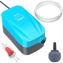 Pawfly MA-60 Quiet Aquarium Air Pump for 10 Gallon with Accessories Air Stone Check Valve and Tube, 1.8 L/min