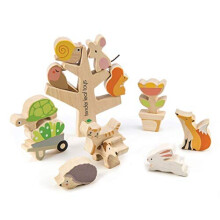 Tender Leaf Toys - Stapelbare Tuinvrienden - 14-delige Houten Stapel- & Balansspeelgoed