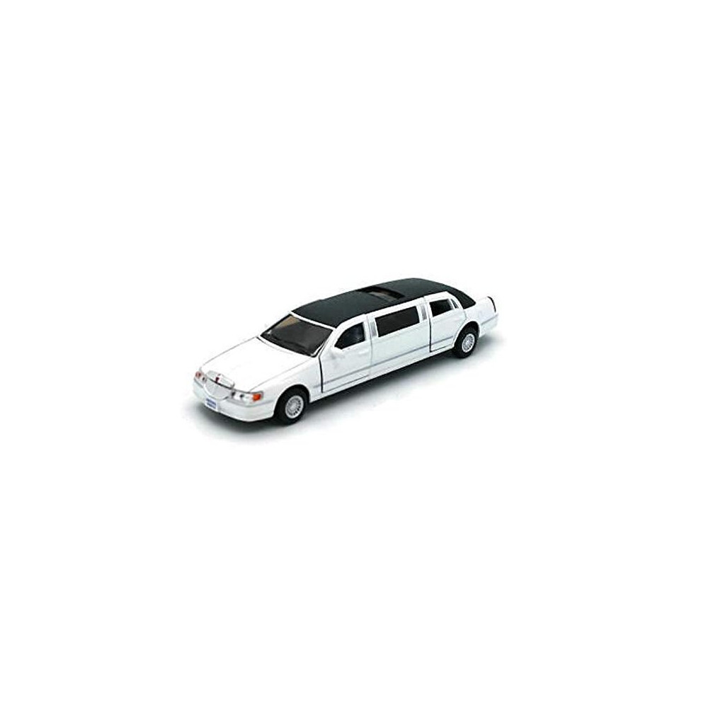 Kinsmart 1/38 Scale Diecast 1999 Lincoln Town Car Stretch Limousine in Color White