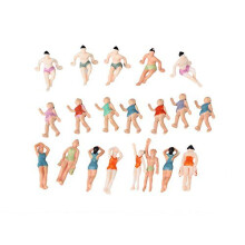 BQLZR 1:75 Multicolor ABS Omålade Miniatyr Strandpersoner Pack med 20 Figurer