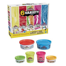 Play-Doh Slijm Compound Variëteit 6-Pack met Play-Doh: Foam, Super Cloud, Krackle, Super Stretch