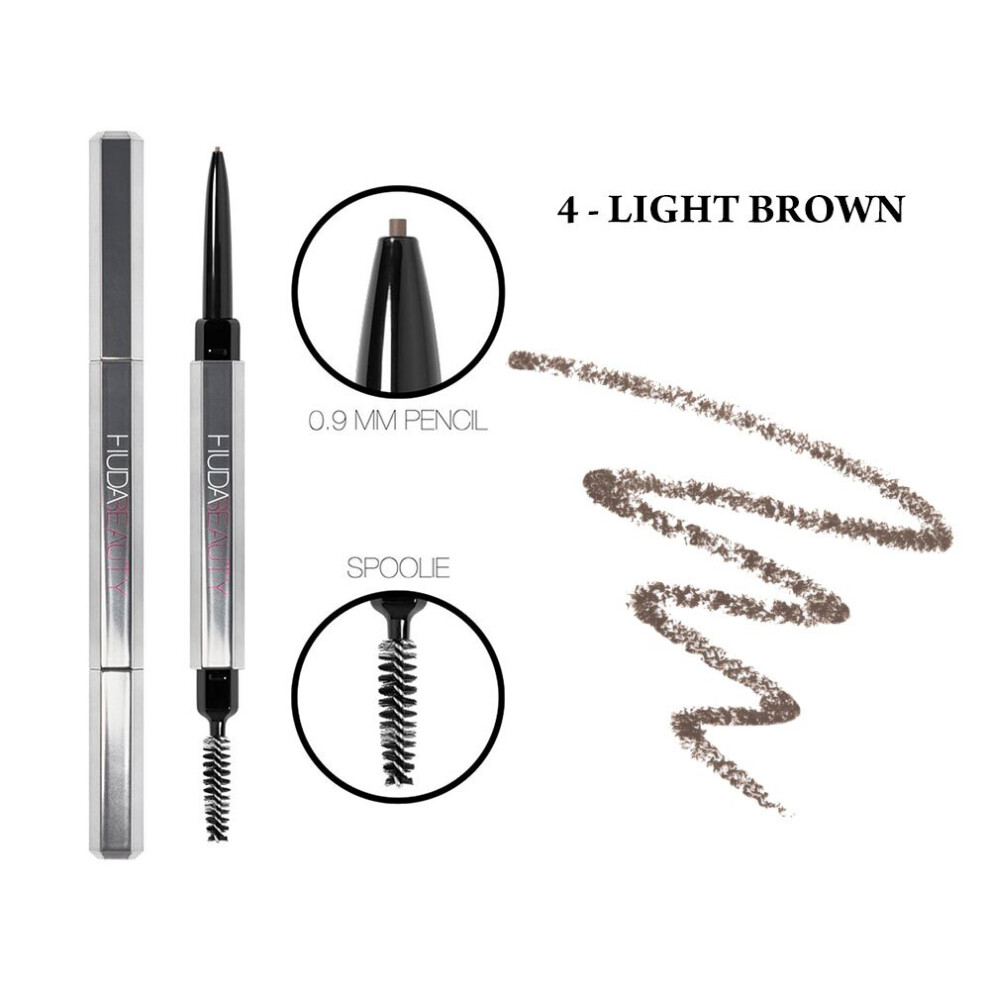 (4 - Light Brown) Huda Beauty #BOMBBROWS Microshade Brow Pencil