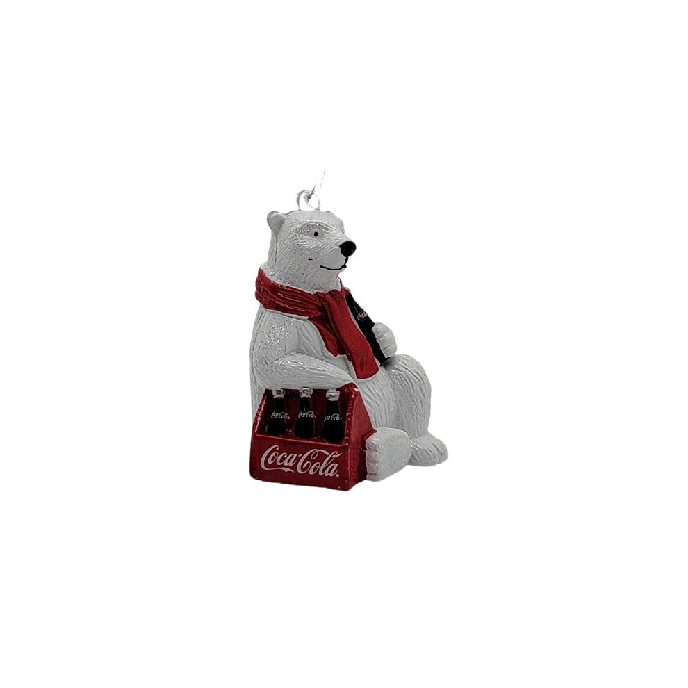 Kurt Adler Coca-Cola Polar Bear with 6 Pack of Bottles Ornament