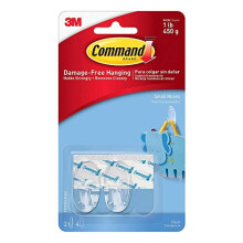 Command Strips 17092CLR Small Clear Command Hooks 2 Count