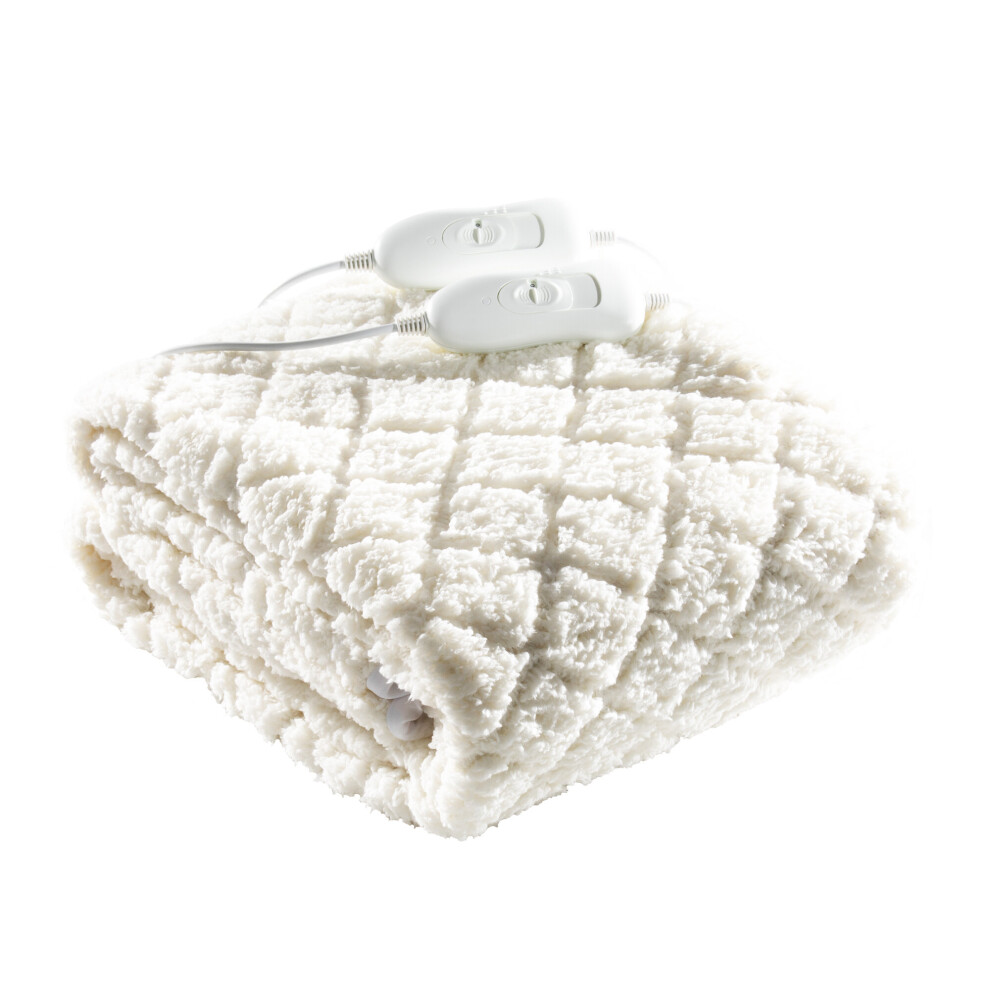 (King) Daewoo Heated Electric Blanket With Skirt Energy Efficient Fleece Single Double King Sizes