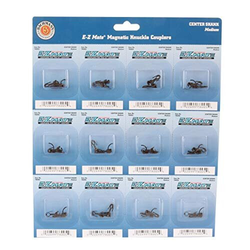 Bachmann Trains - E-Z MATE COUPLERS - CENTER SHANK - MEDIUM (12 pair/card) - HO Scale