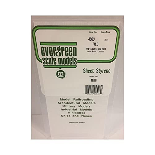 Evergreen Evergreen Scale Models Square Tile 1/8", EVG4503 2
