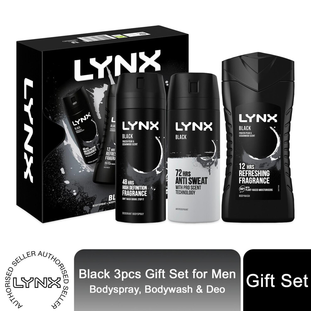 (Buy 1) Lynx Black Bath & Body Trio Gift Set for Him