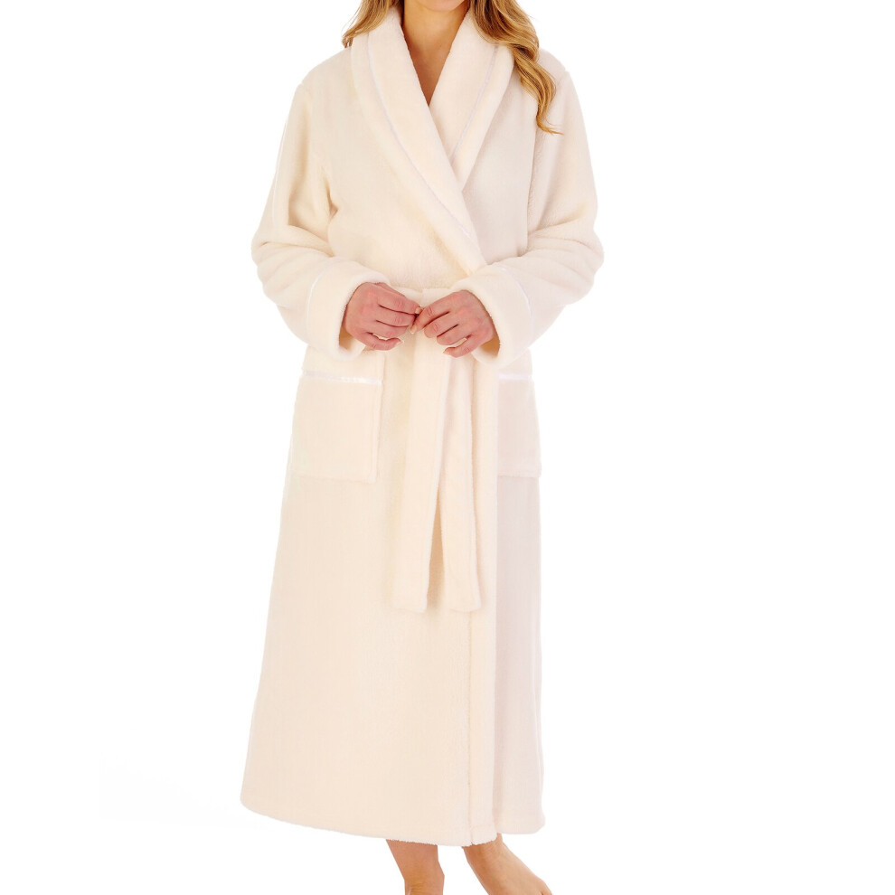 (Cream, XLarge) Slenderella HC4342-CR Women's Cream Wrap Front Dressing Gown