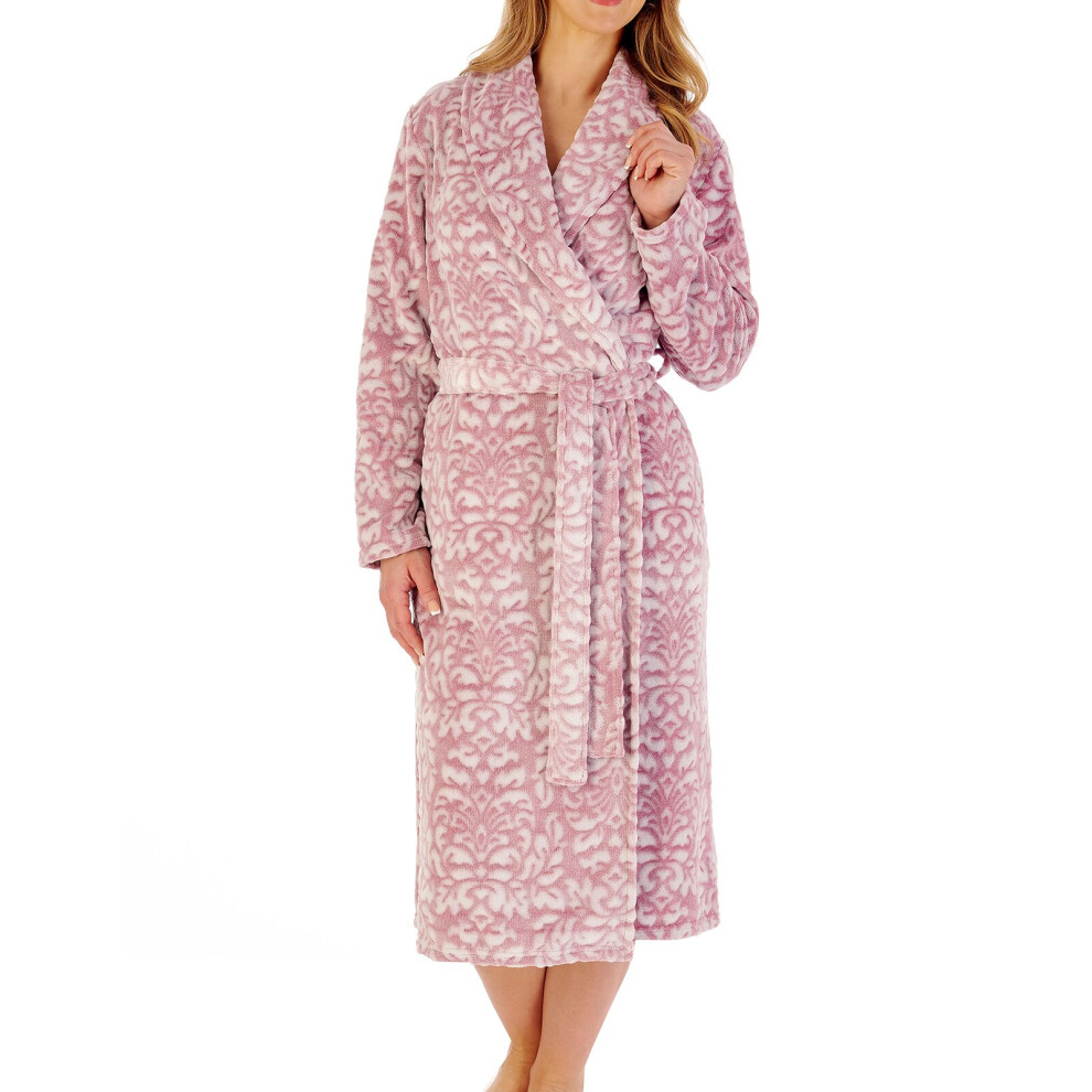 (Pink, XLarge) Slenderella HC02333 Women's Damask Motif Dressing Gown