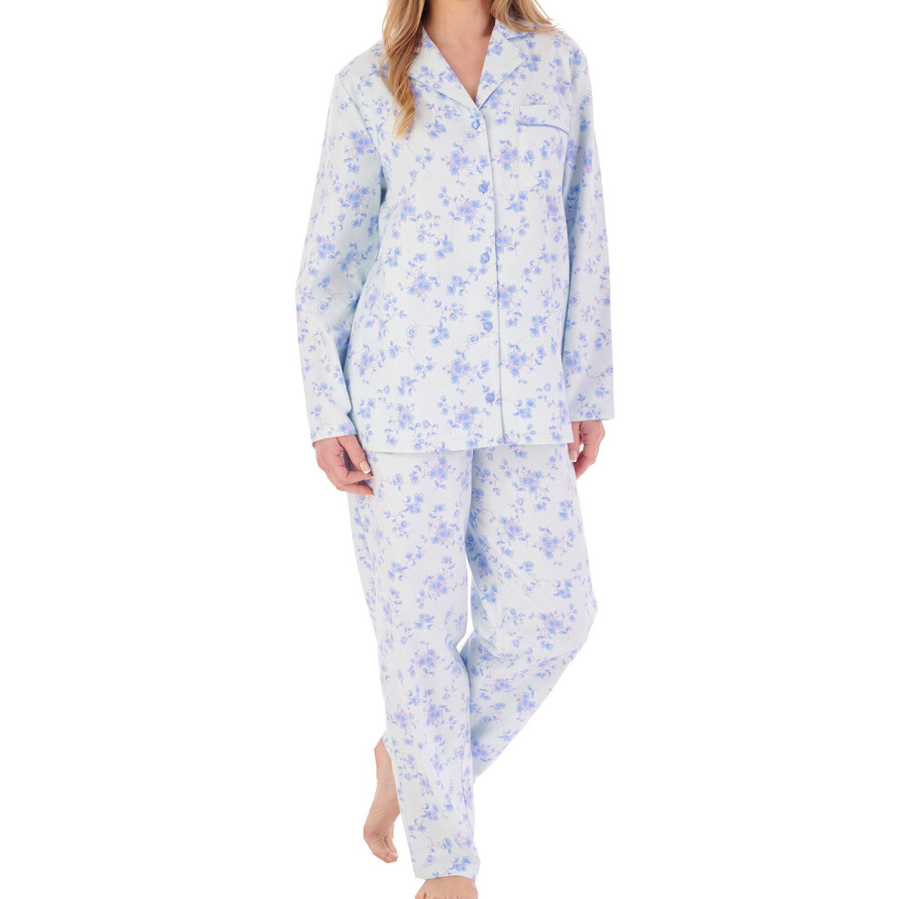 (Blue, 24/26) Slenderella PJ02213 Women's Floral Print Cotton Pyjama Set