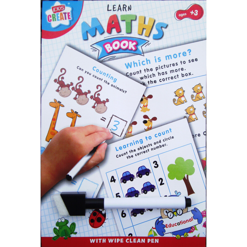 LEARN Maths & Numbers  Educational Wipe Clean Book with Pen