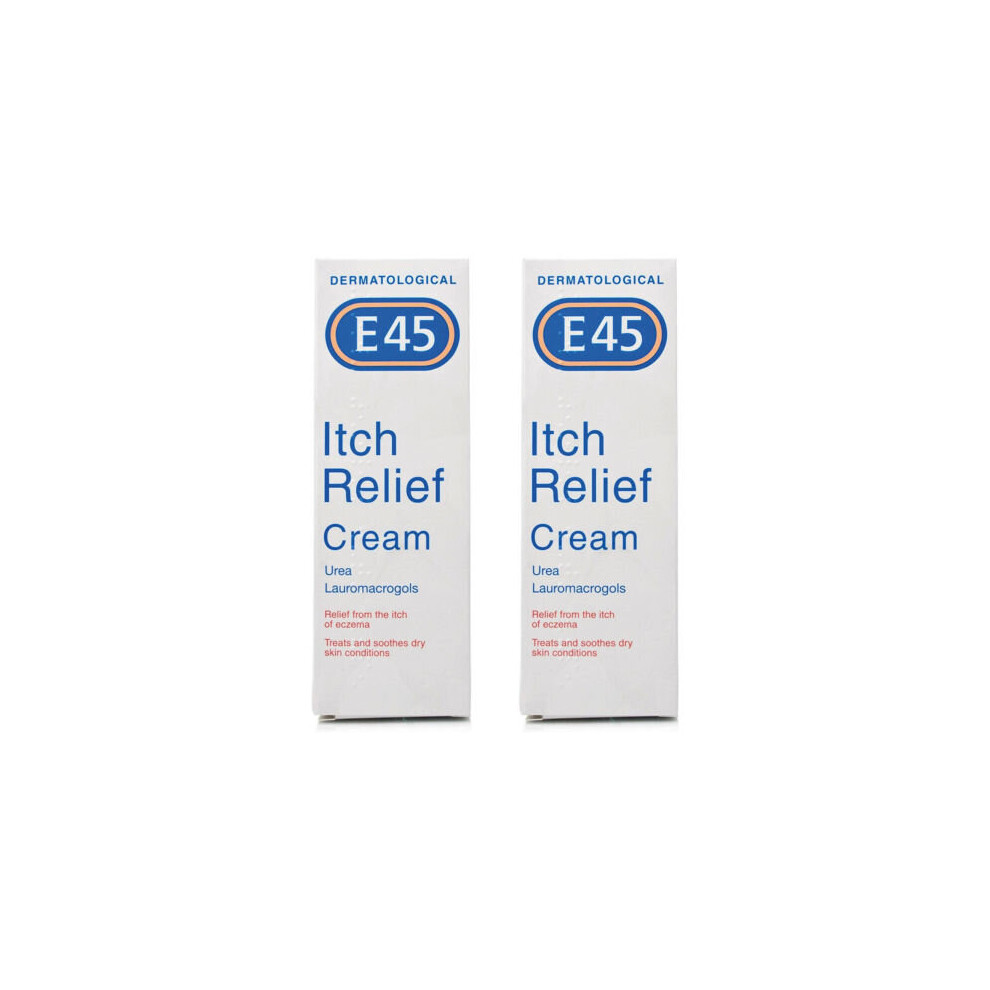 E45 Itch Relief Cream, body and face cream for itchy and irritated skin 100g x 2