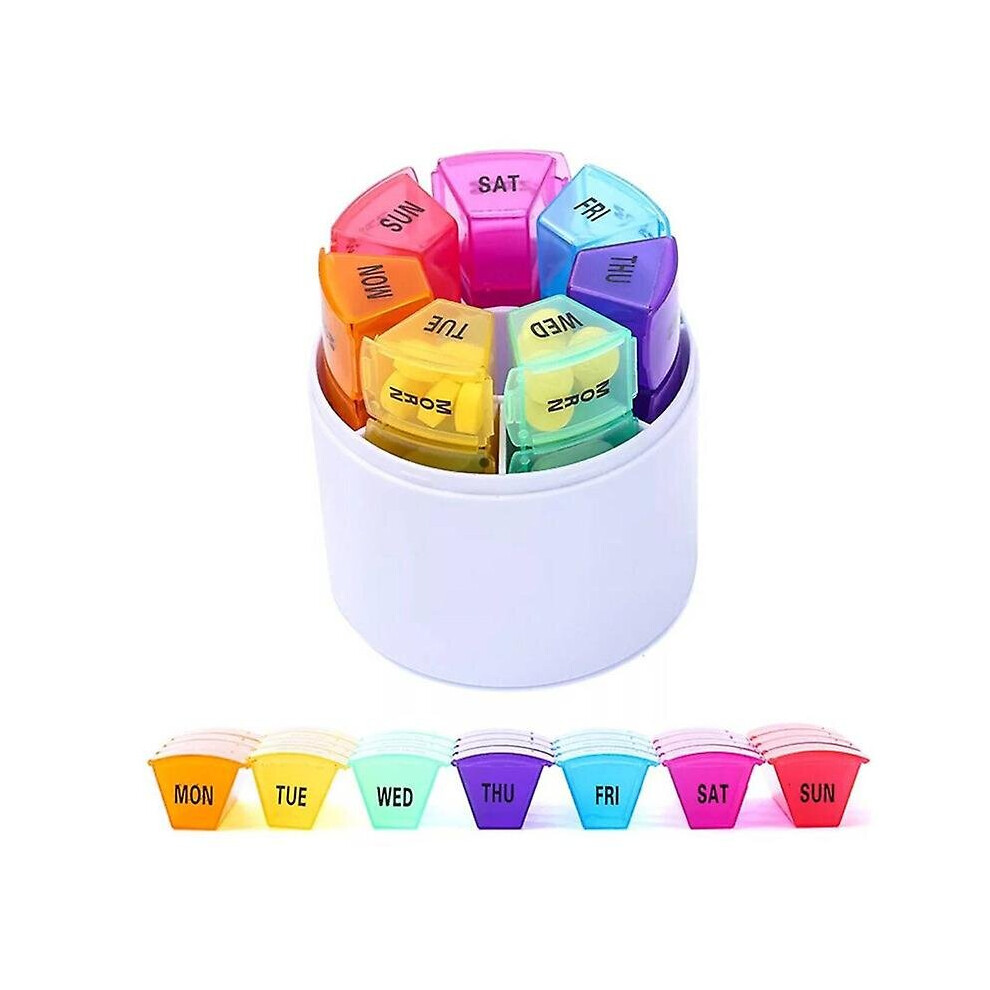 28 Grids Pill Box Splitters 7 Colors One Week Medicine Storage Container Case
