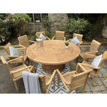 Teak Garden Furniture Round Table 10 seater