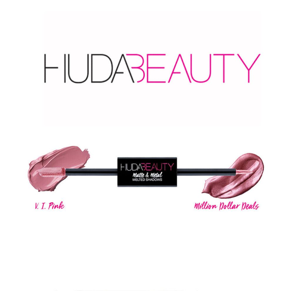 Huda Beauty Multicoloured Matte & Metal Eyeshadows V.i.pink & Million Dollar Deals