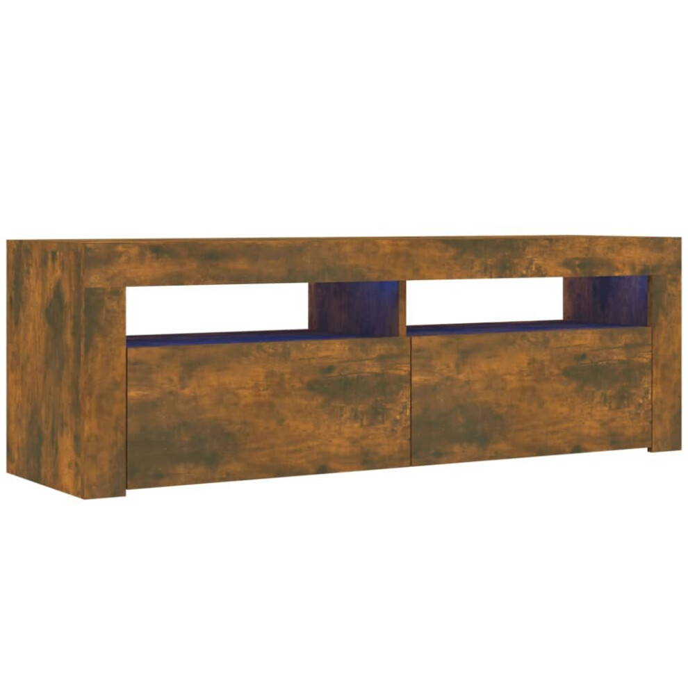 Vidaxl (Smoked Oak) Tv Cabinet With Led Lights Entertainment Centre Tv Stand Media Tv Unit