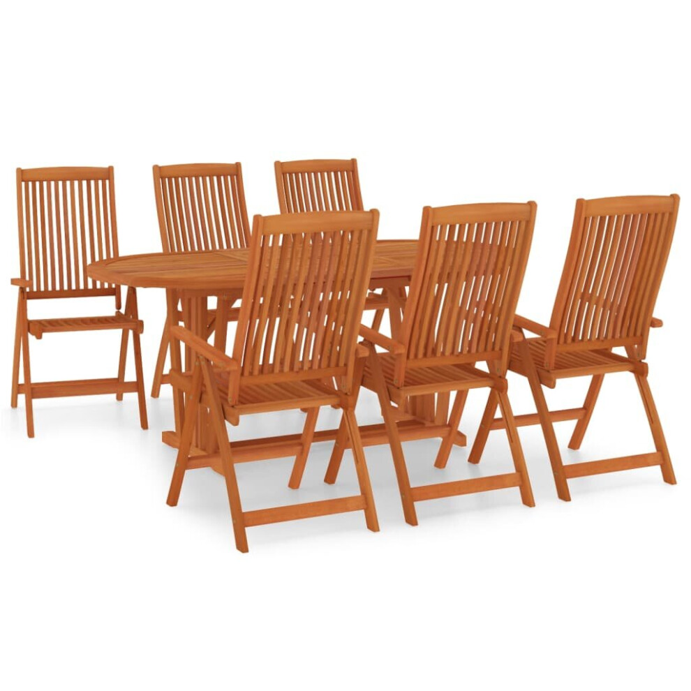 Vidaxl (7/547) Solid Wood Eucalyptus Garden Dining Set With/Without Footrest 5/7 Piece