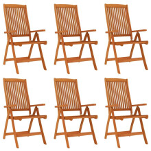 (6) vidaXL 2/4/6/8x Solid Wood Eucalyptus Folding Garden Chairs Foldable Chair