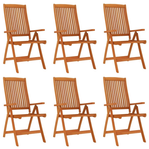 VidaXL (6) vidaXL 2/4/6/8x Solid Wood Eucalyptus Folding Garden Chairs Foldable Chair