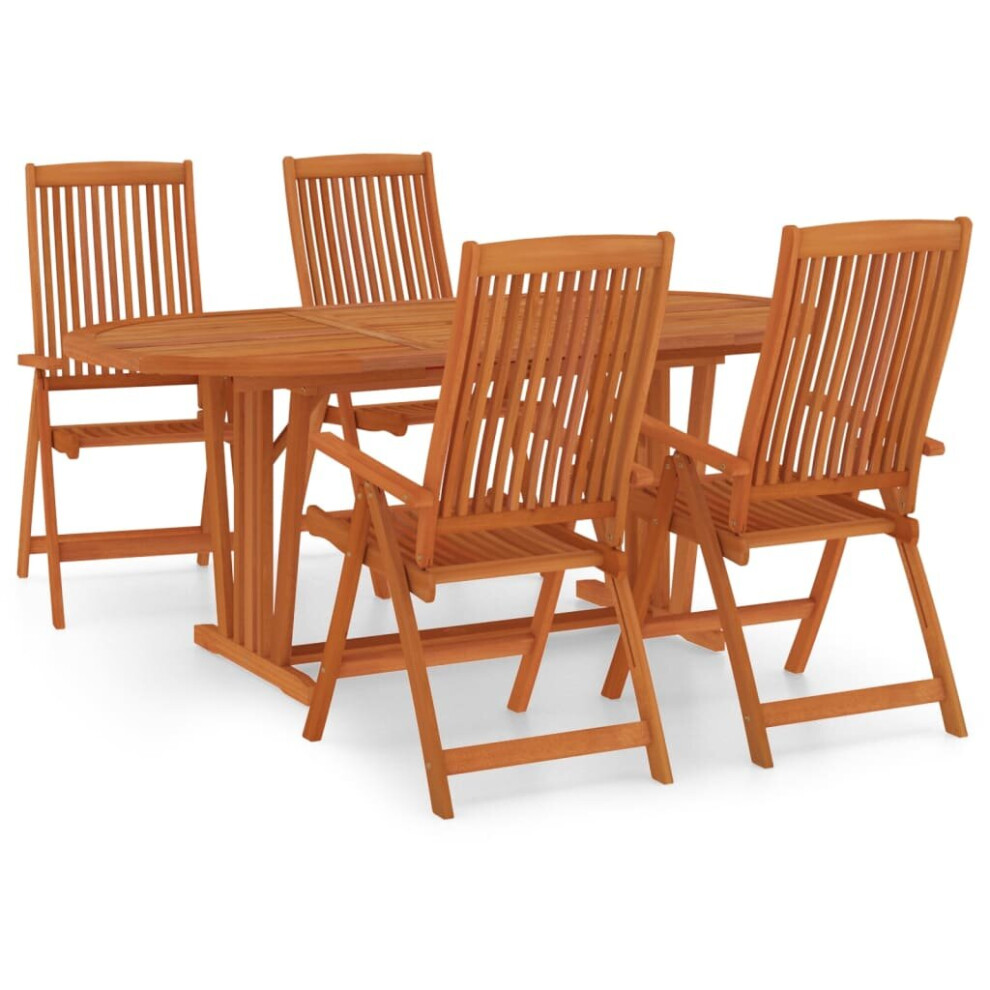 (5/547) vidaXL Solid Wood Eucalyptus Garden Dining Set with/without Footrest 5/7 Piece