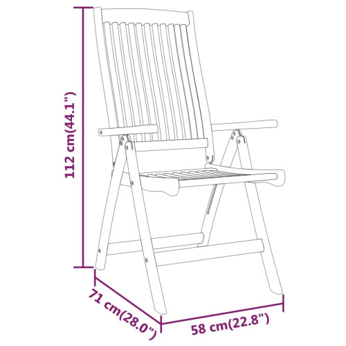 VidaXL (2) vidaXL 2/4/6/8x Solid Wood Eucalyptus Folding Garden Chairs Foldable Chair 1