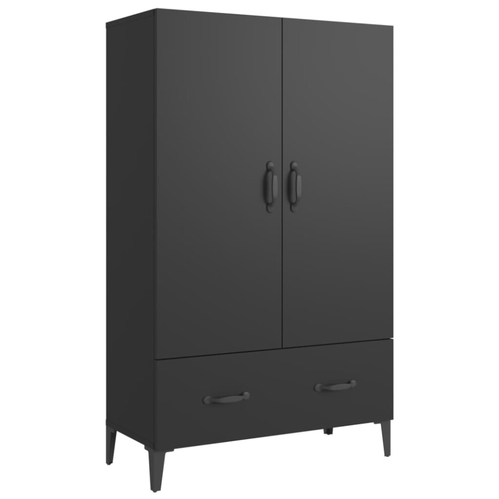 (black) vidaXL Highboard Sideboard Storage Cabinet Cupboard Bookcase Engineered Wood