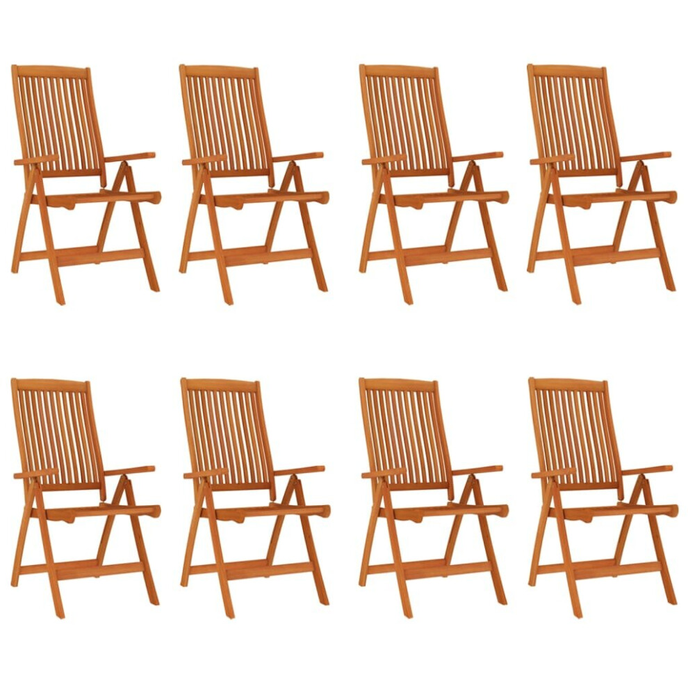 Vidaxl (8) 2/4/6/8X Solid Wood Eucalyptus Folding Garden Chairs Foldable Chair
