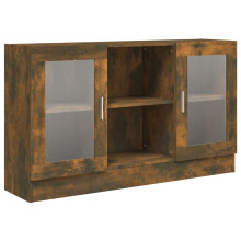 (smoked oak) vidaXL Vitrine Cabinet Sideboard Storage Organiser Cupboard Engineered Wood