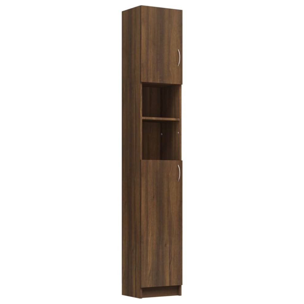 (brown oak) vidaXL Bathroom Cabinet Cupboard Indoor Rack Engineered Wood Multi Colours