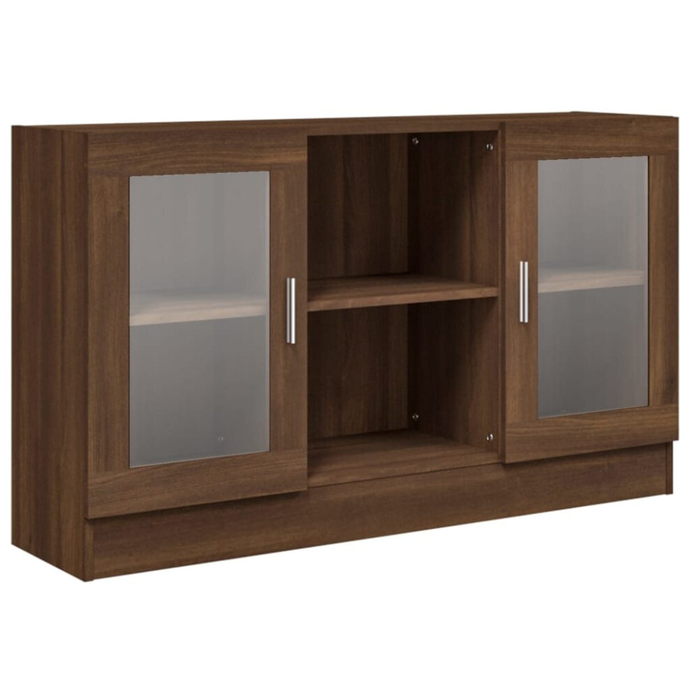 (brown oak) vidaXL Vitrine Cabinet Sideboard Home Organiser Multi Colours Multi Materials