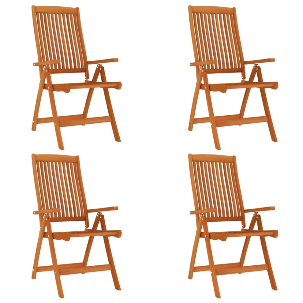 Vidaxl (4) 2/4/6/8X Solid Wood Eucalyptus Folding Garden Chairs Foldable Chair
