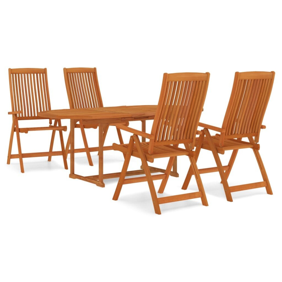 (May-52) vidaXL Solid Wood Eucalyptus Garden Dining Set with/without Footrest 5/7 Piece