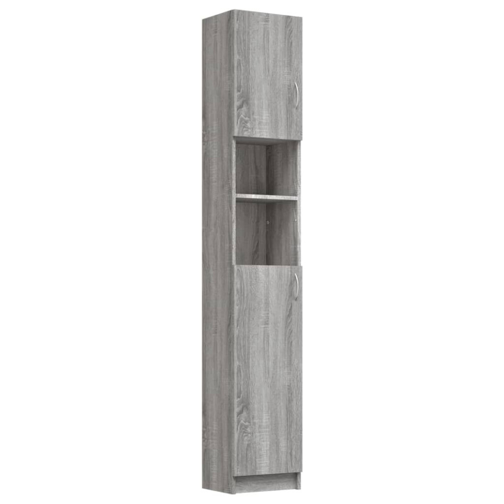 Vidaxl (Grey Sonoma) Bathroom Cabinet Cupboard Storage Rack Washer Shelf Engineered Wood