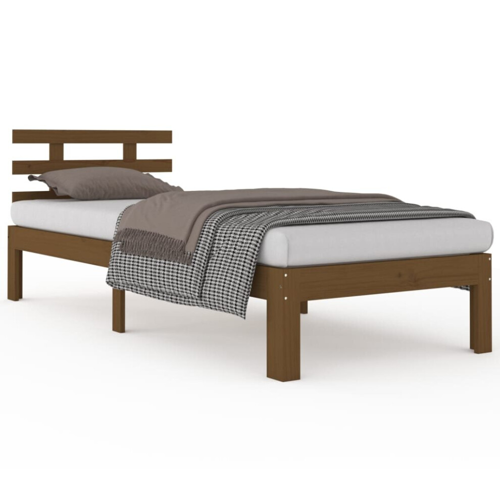 (honey brown, 100 x 200 cm) vidaXL Bed Frame Home Wooden Bedroom Bedstead Platform Bed Base Solid Wood